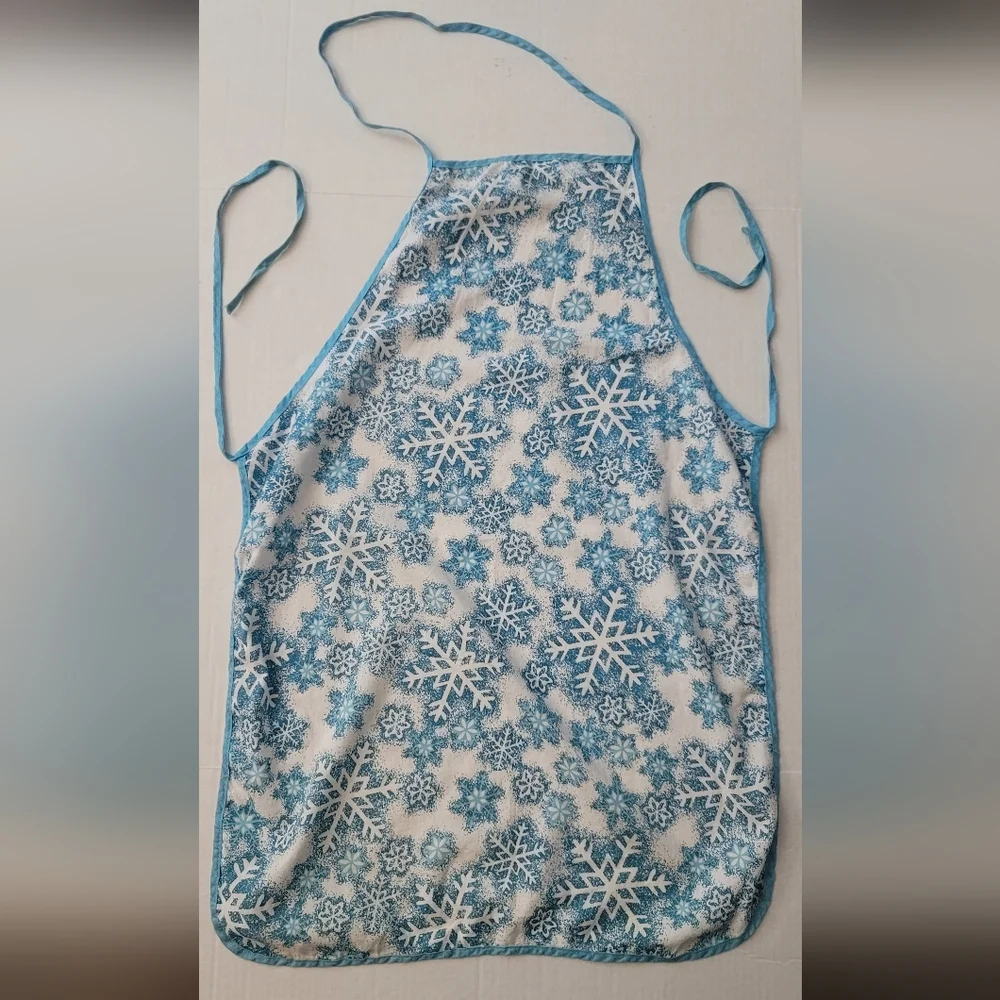 Apron lightweight tie unisex winter wonderland frozen snowflakes